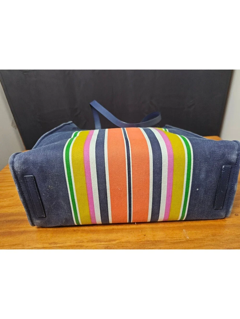 Kate spade Tote Navy Blue Womens Medium Canvas New York